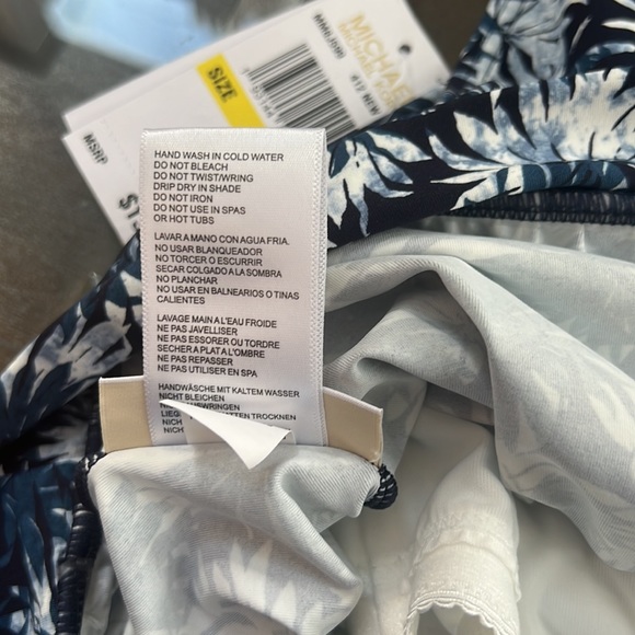 MICHAEL Michael Kors Blouson High Neck Tankini Top - Palm Mix. - Picture 11 of 13